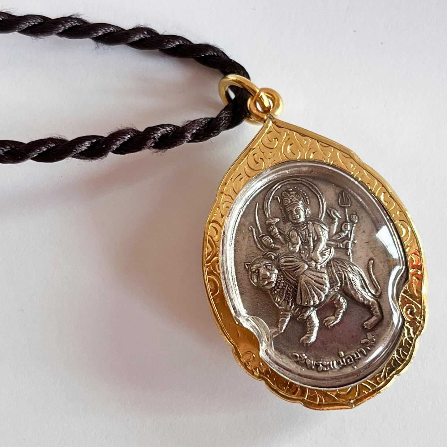 Durga (दुर्गा) with Shiva (शिव) Amulet / Pendant
