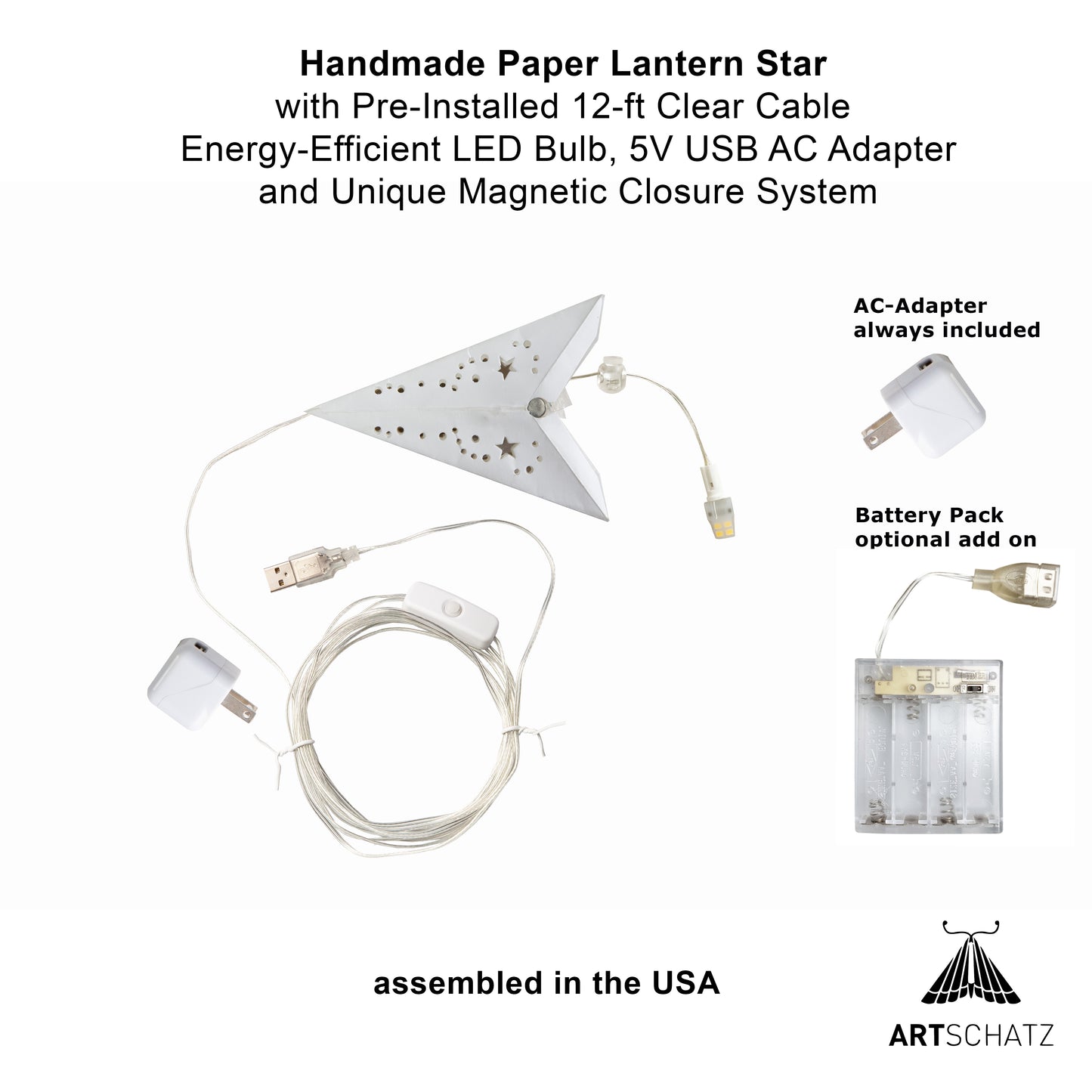 Twinkle Star 7 Point 9" White