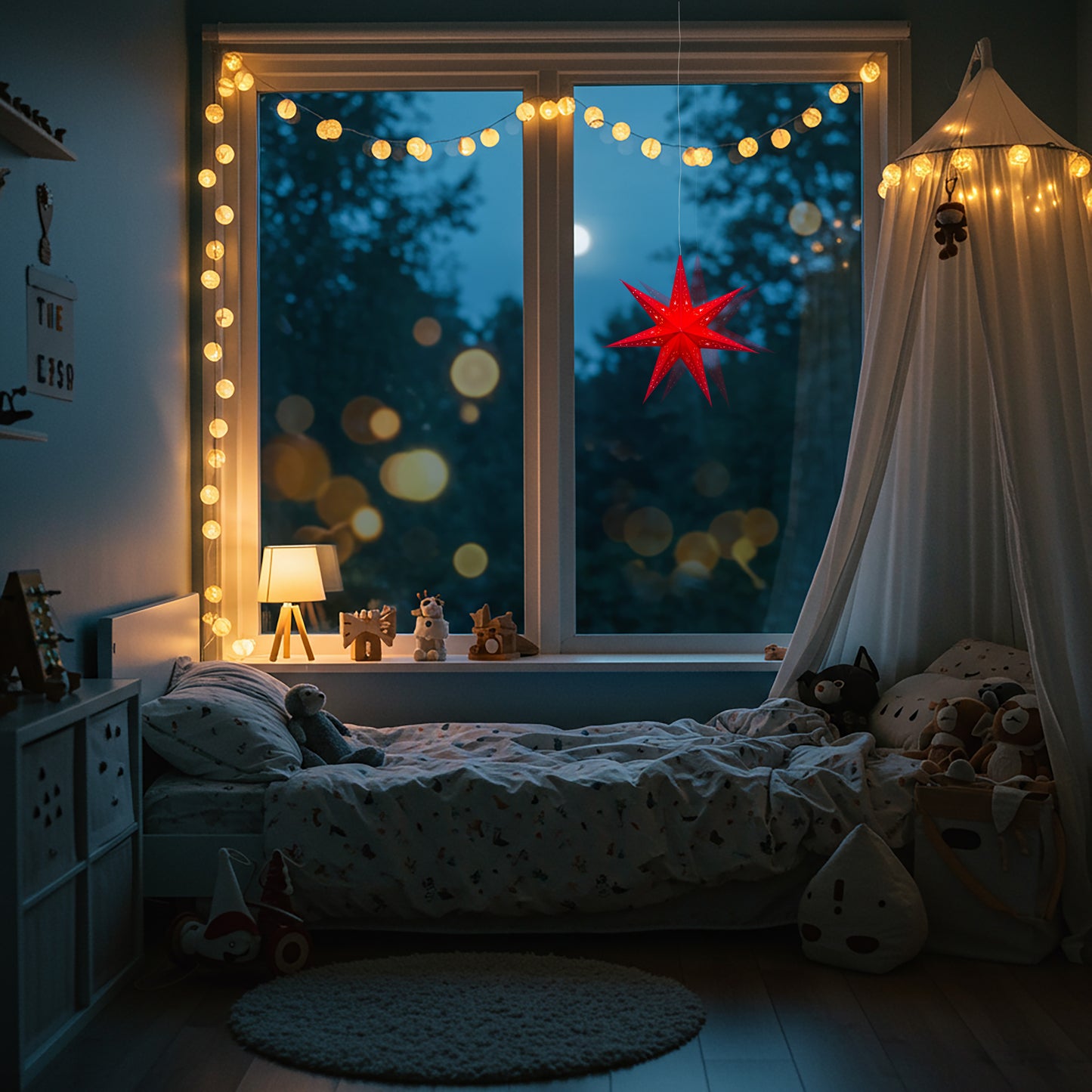 Twinkle Star 7 Point 9" Red