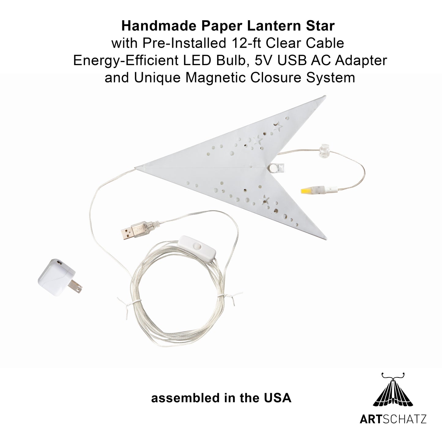 Twinkle Star 9 Point 16" White