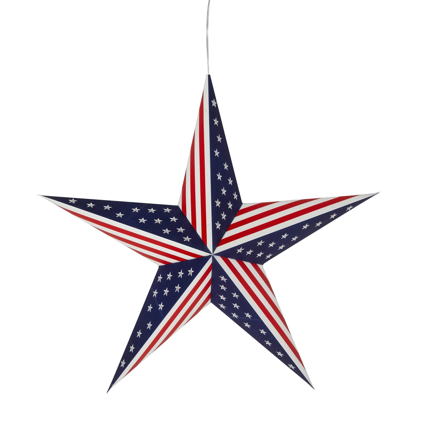 15" Artschatz paper star with American flag design and five points hanging decor. - Unity - American USA Flag Star 5 Point 15"