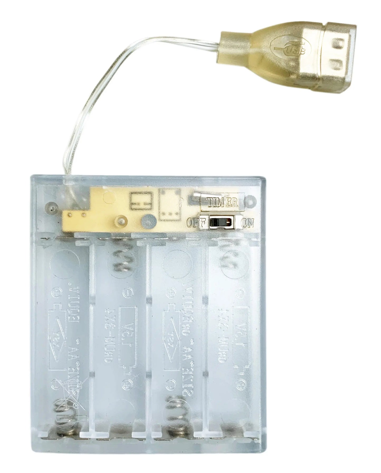 Artschatz transparent USB battery pack with clear cable and four battery slots for stars up to 9 inches. - USB Battery Pack for Stars up to 9 inches