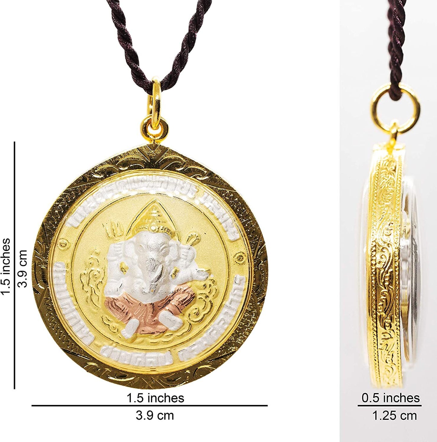 Artschatz - Ganesh - Om and Chinese Zodiac - hand painted Pendant