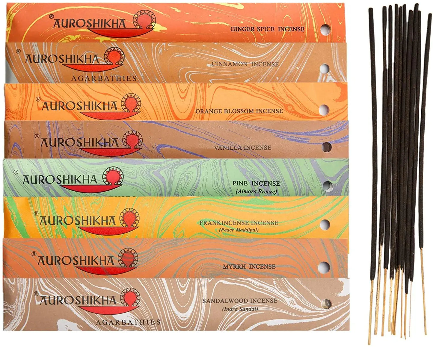 Artschatz Auroshikha Winter Holiday incense sticks with cinnamon, ginger spice, orange blossom, vanilla, pine, frankincense, . - ~ Winter Holiday and Christmas Spirit ~ Cinnamon, Ginger Spice, Orange Blossom, Vanilla, Pine, Frankincense, Myrrh and Sandalwood