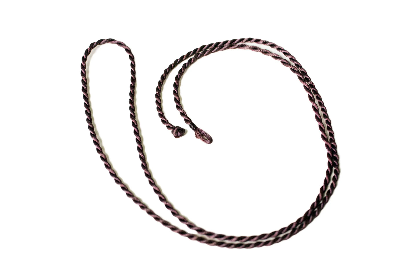 Silver-colored Flying Knife Kartika pendant necklace with twisted dark brown cord, Artschatz design. - Flying Knife - Kartika - Pendant Necklace