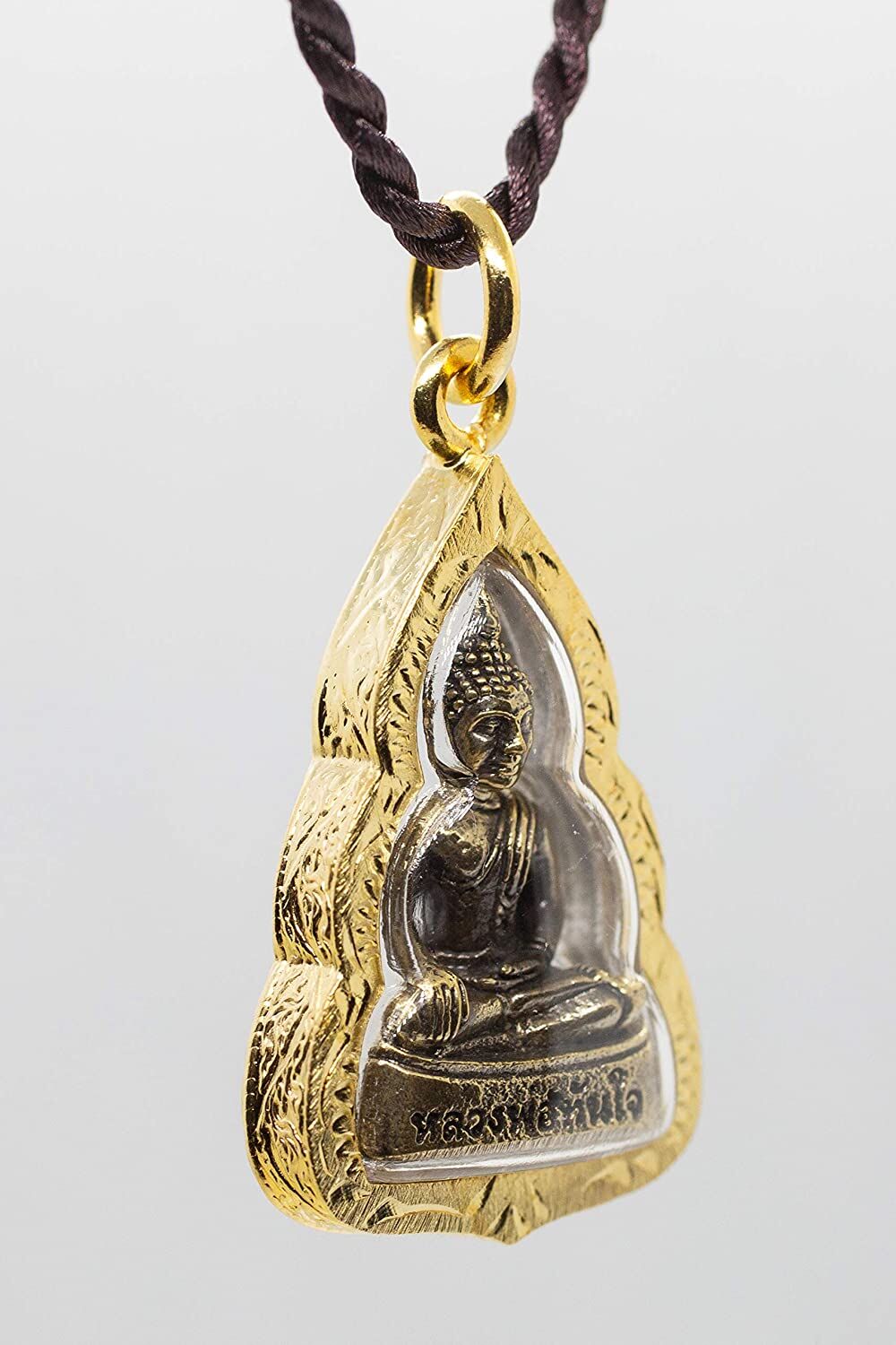Artschatz - Sukhothai Bhumisparsha mudra Earth-Touching Golden Buddha Thai Amulet Pendant