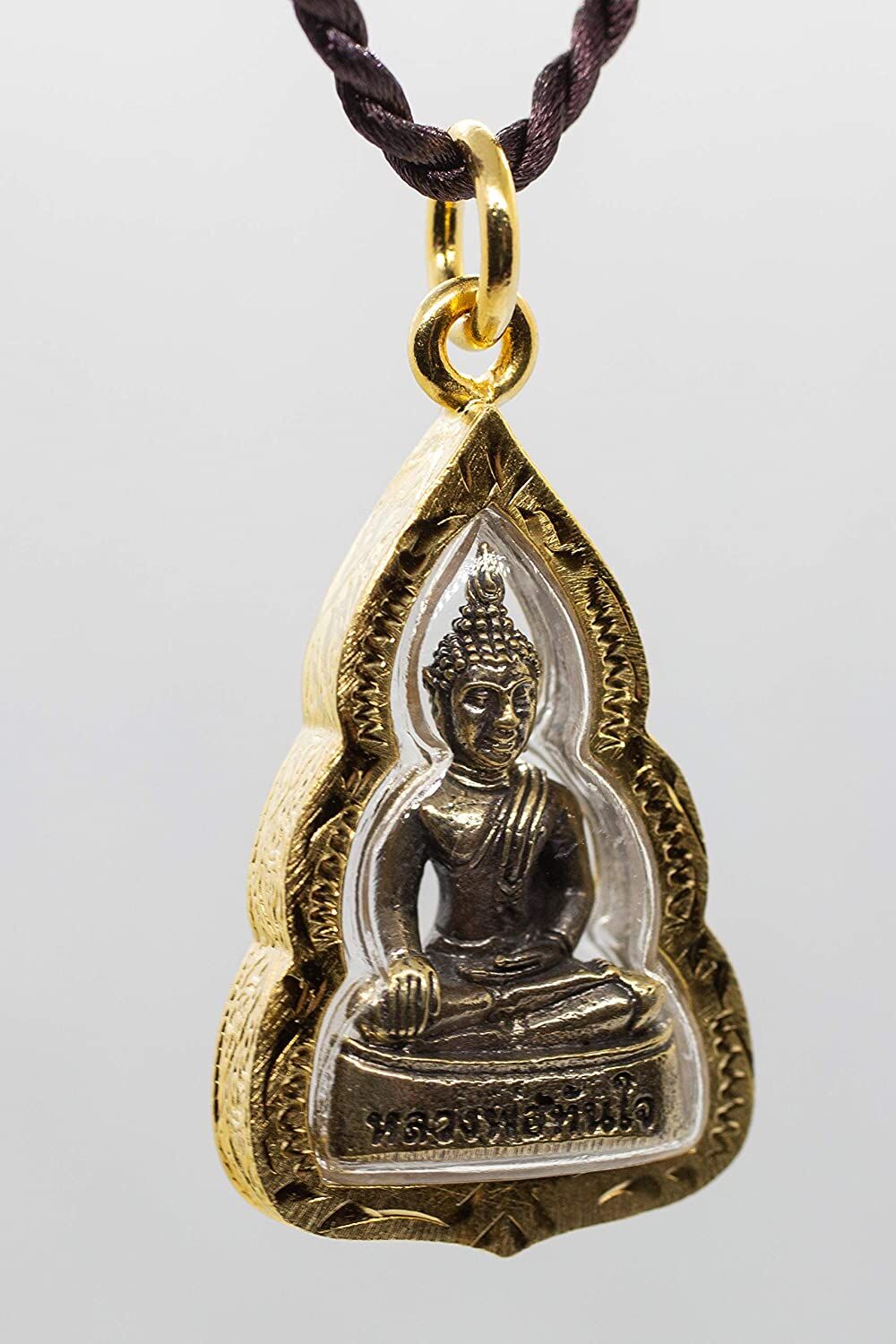 Artschatz - Sukhothai Bhumisparsha mudra Earth-Touching Golden Buddha Thai Amulet Pendant