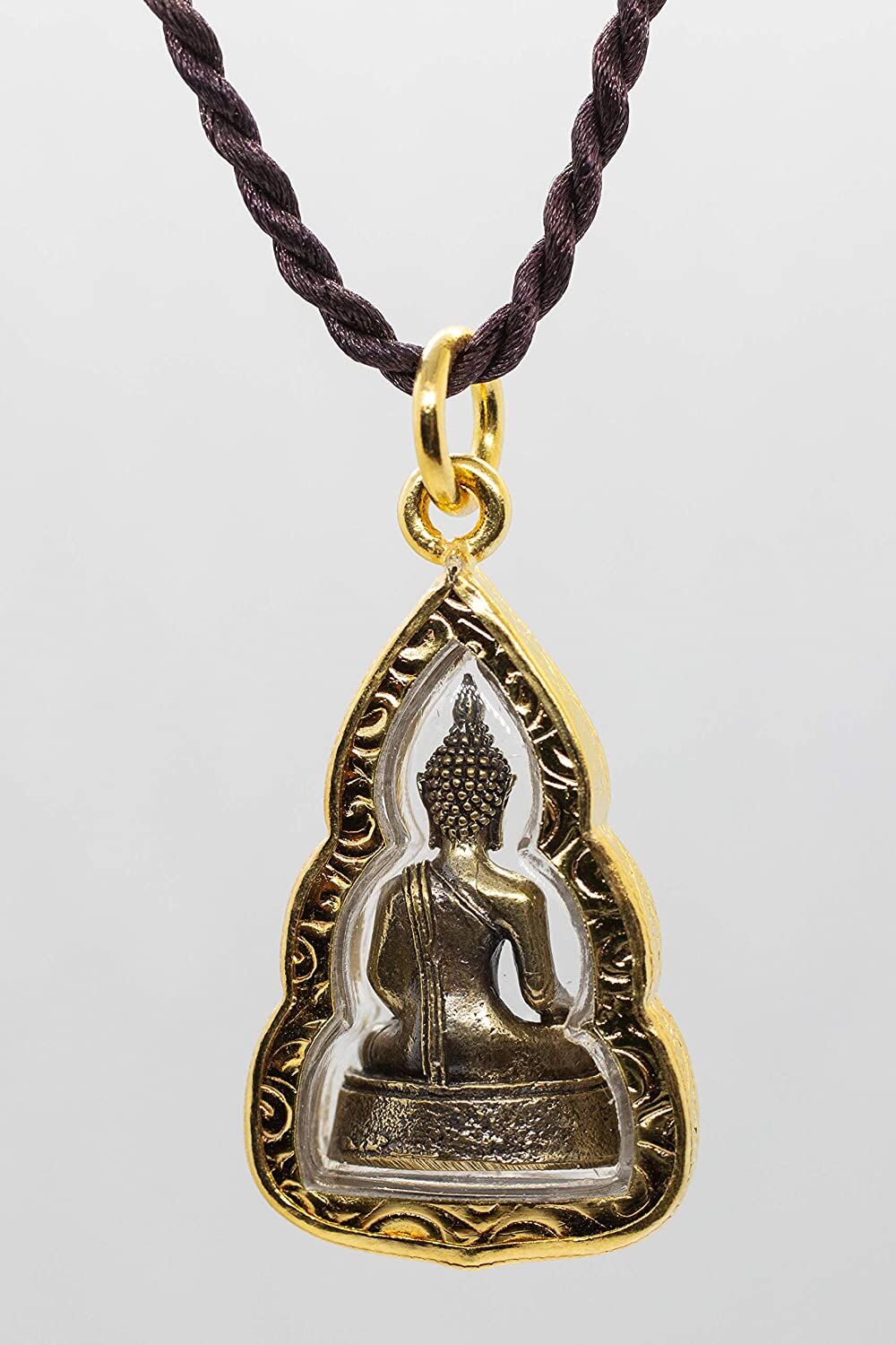 Artschatz - Sukhothai Bhumisparsha mudra Earth-Touching Golden Buddha Thai Amulet Pendant
