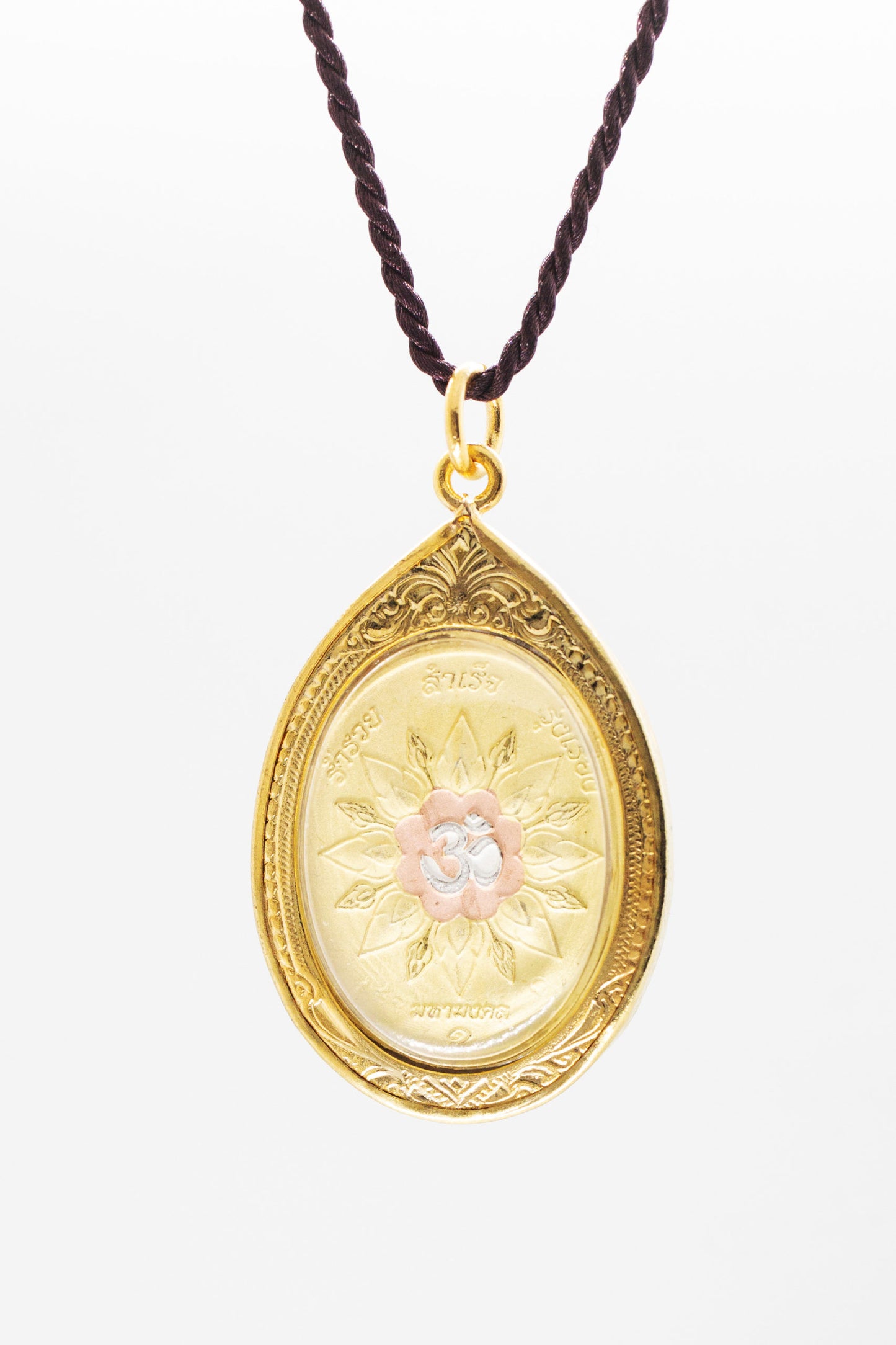 Artschatz - Ganesh - Om Symbol in Lotus Flower hand painted