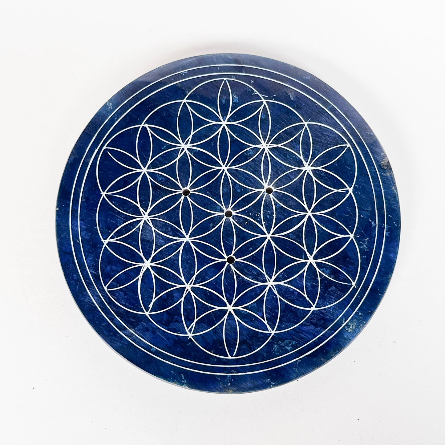 Flower of Life Incense Holder - Indigo Blue