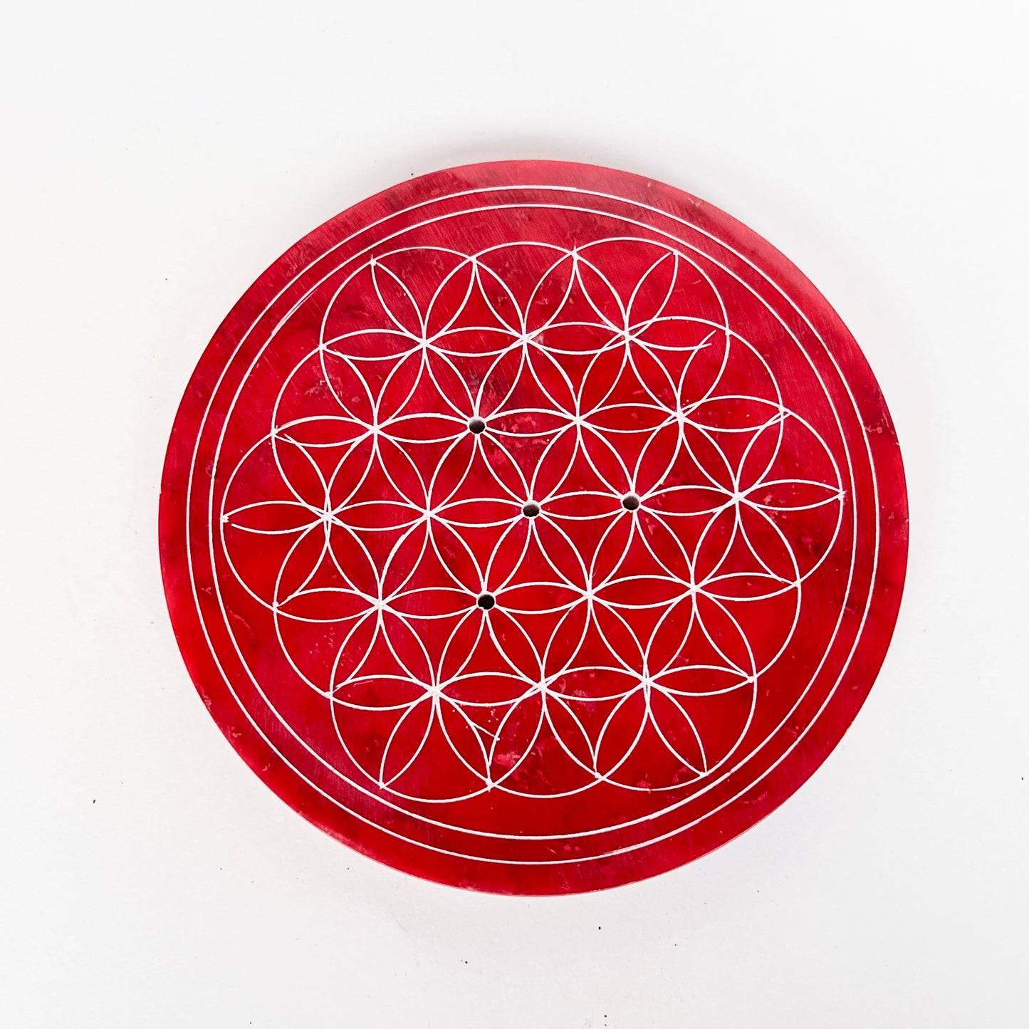 Flower of Life Incense Holder - Berry Red