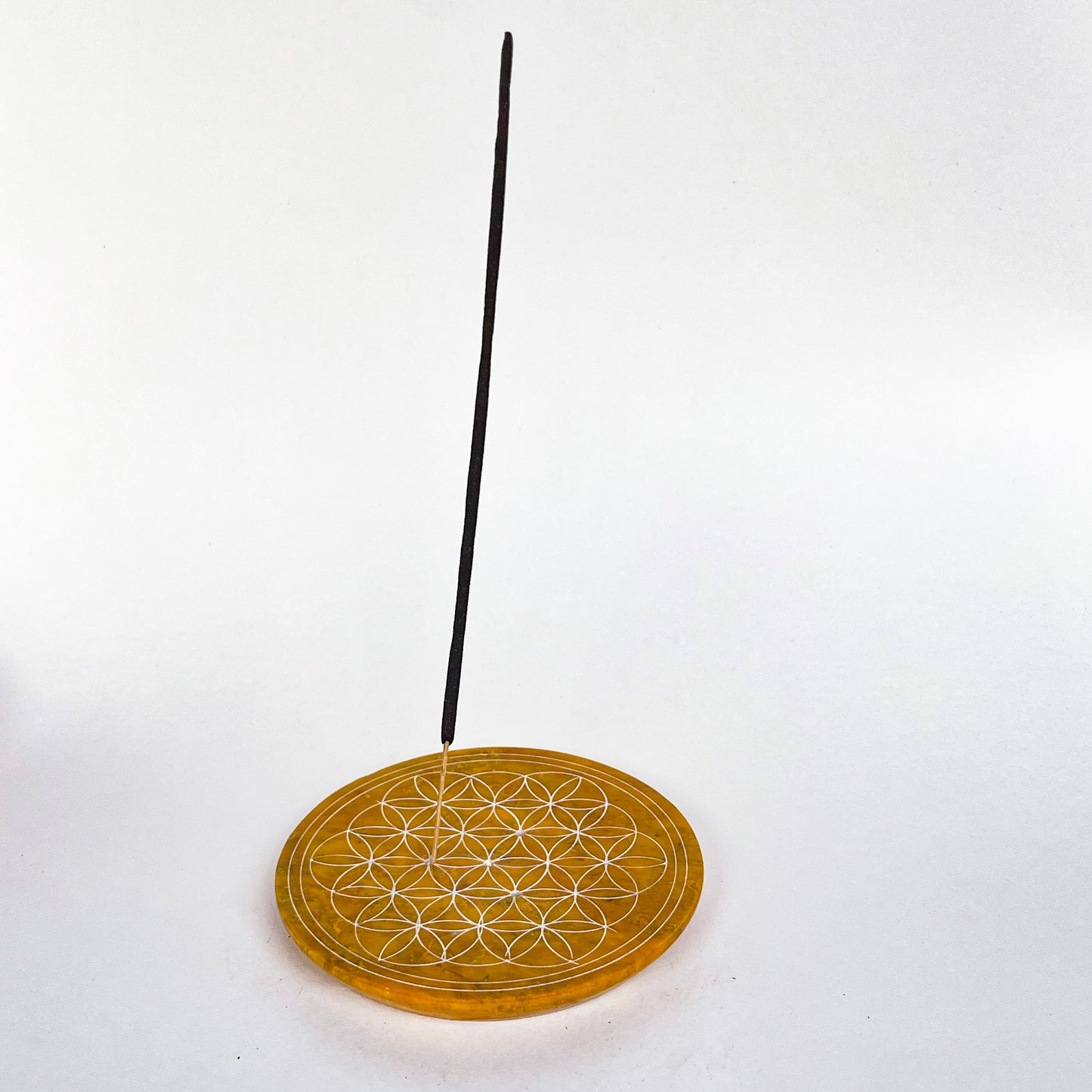 Flower of Life Incense Holder - Merigold Yellow