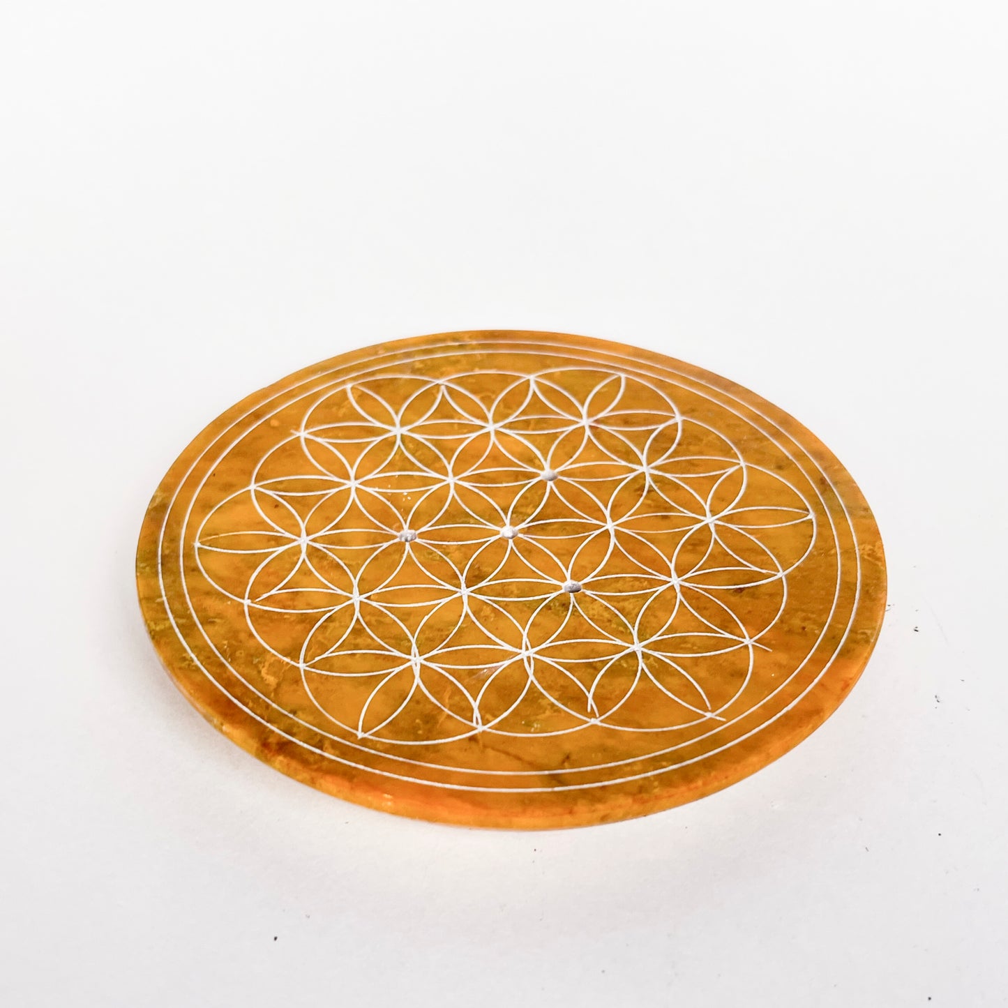 Flower of Life Incense Holder - Merigold Yellow