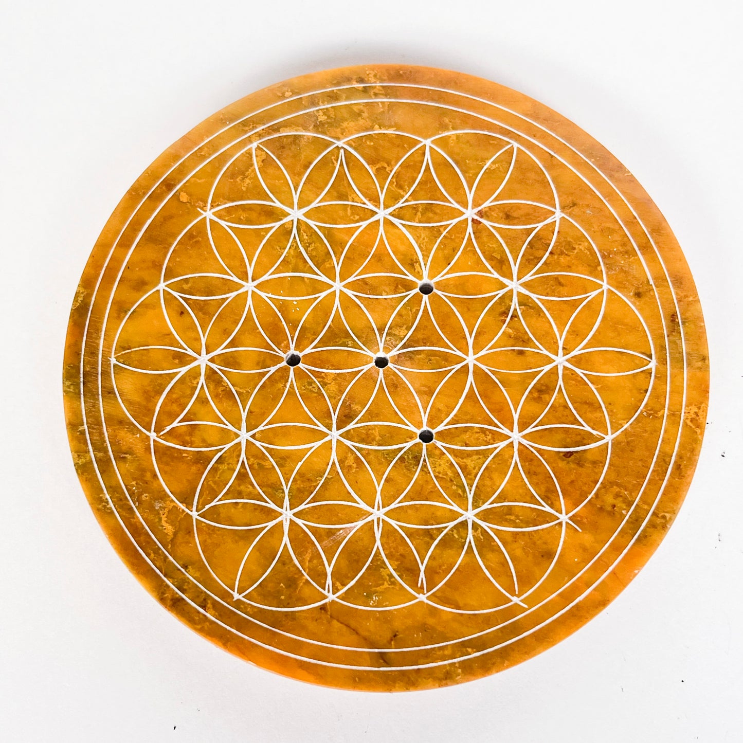 Flower of Life Incense Holder - Merigold Yellow