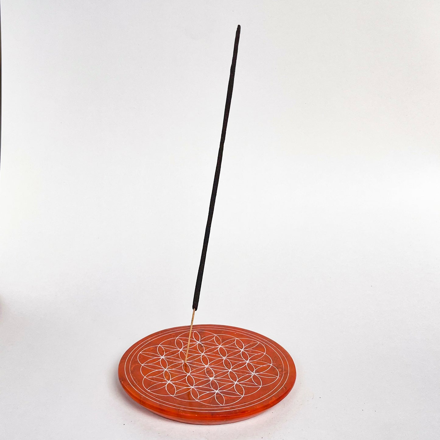 Flower of Life Incense Holder - Saffron Orange