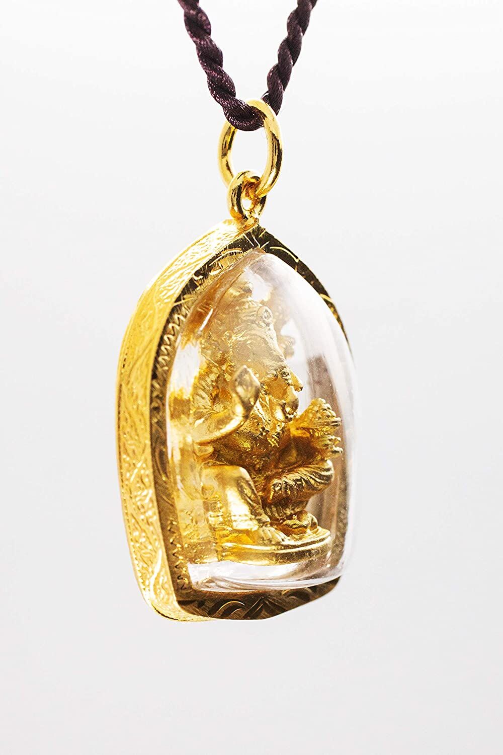 Artschatz - Golden Ganesh Ekadanta Ganapati - Om Symbol - Amulet Hindu Pendant