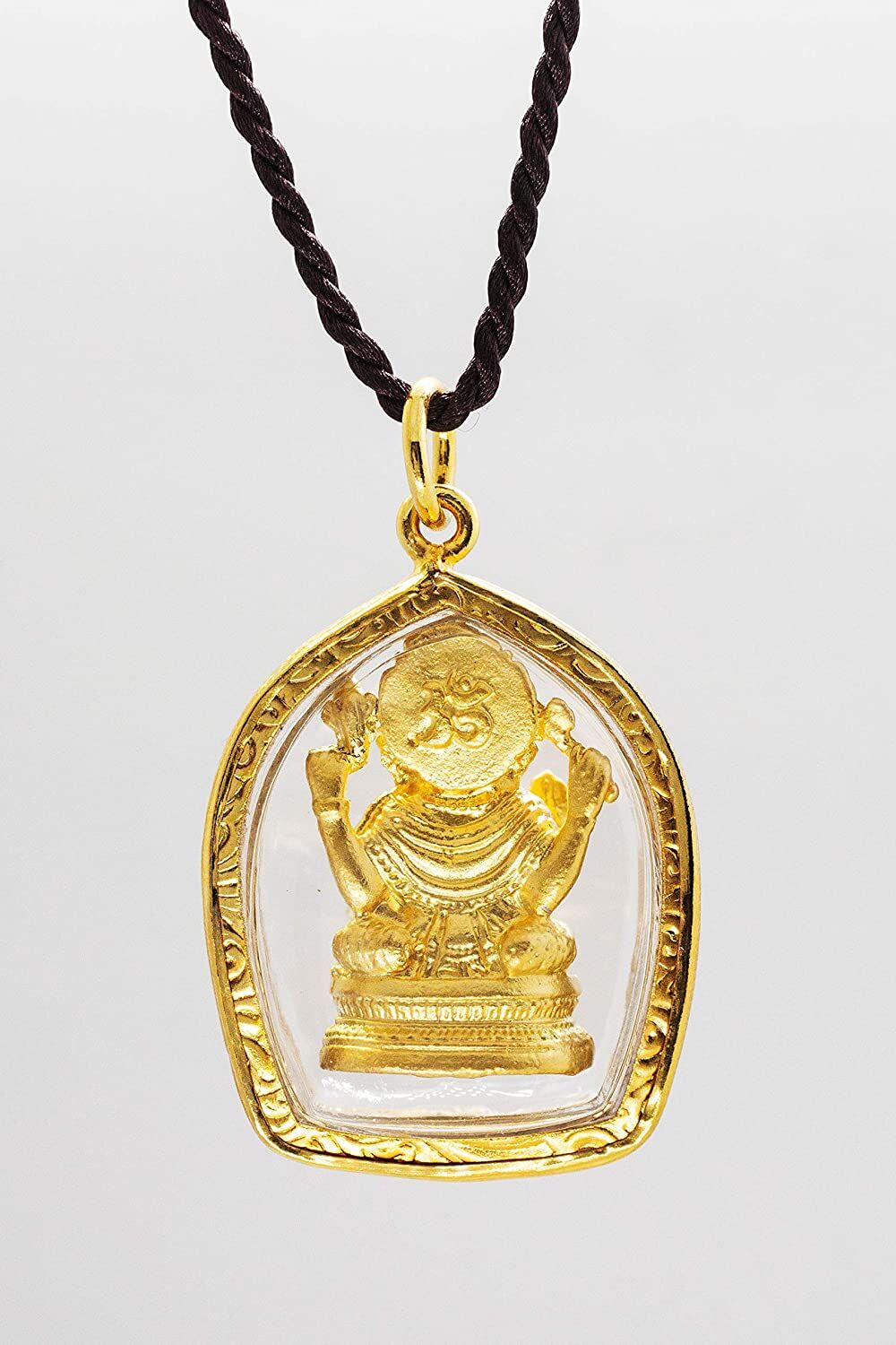 Artschatz - Golden Ganesh Ekadanta Ganapati - Om Symbol - Amulet Hindu Pendant