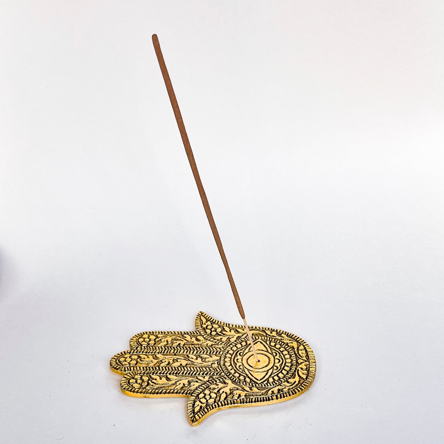 Hamsa Hand - Gold - Incense Holder for Sticks and Cones