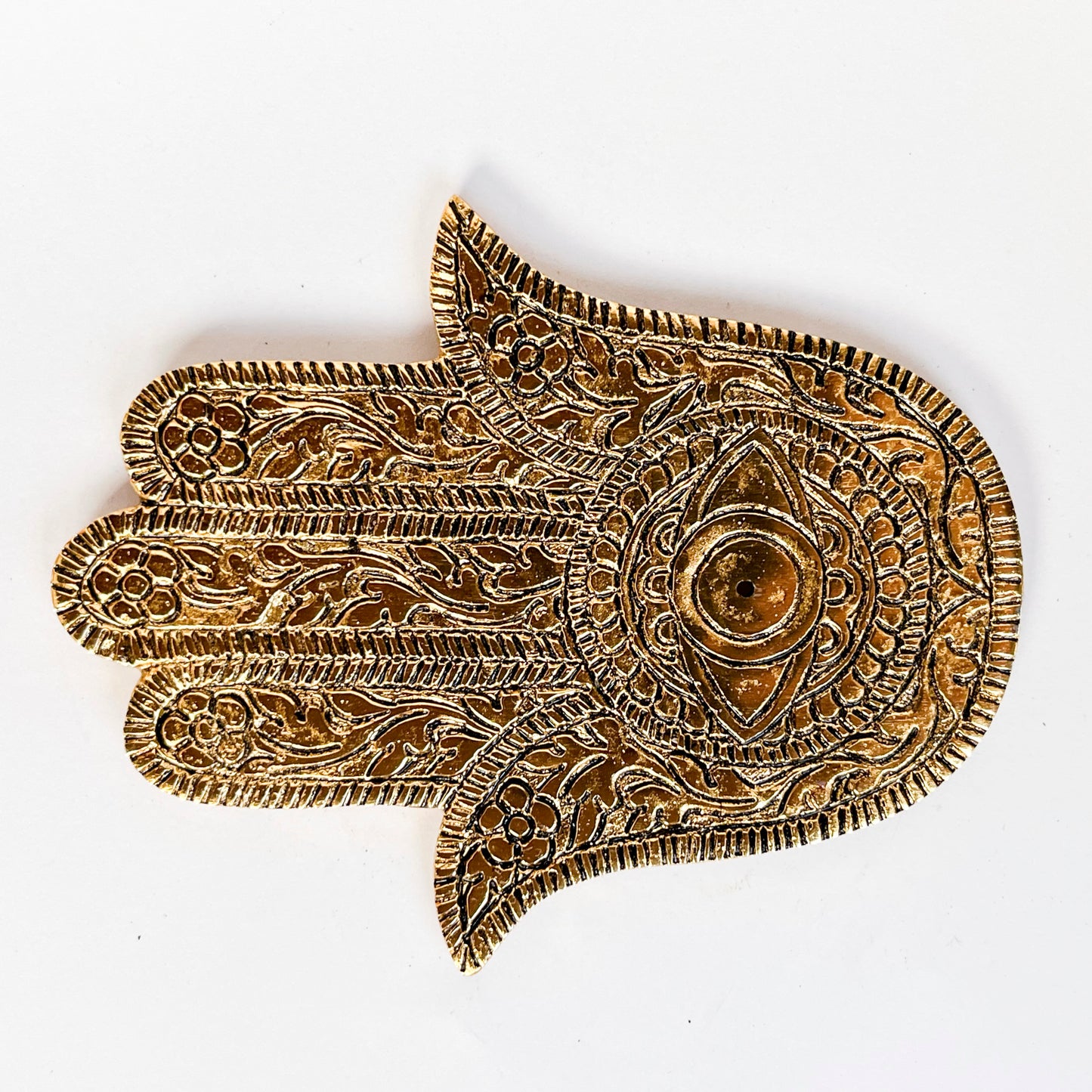 Hamsa Hand - Gold - Incense Holder for Sticks and Cones