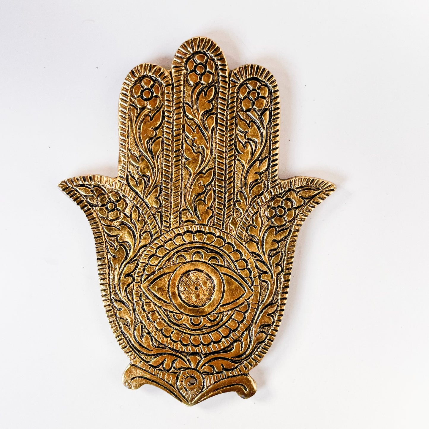 Hamsa Hand - Gold - Incense Holder for Sticks and Cones