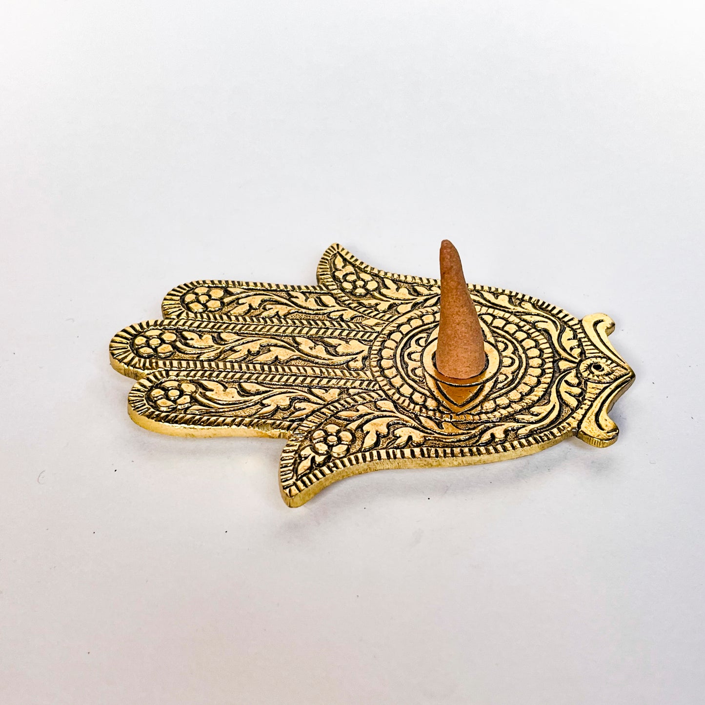 Hamsa Hand - Gold - Incense Holder for Sticks and Cones