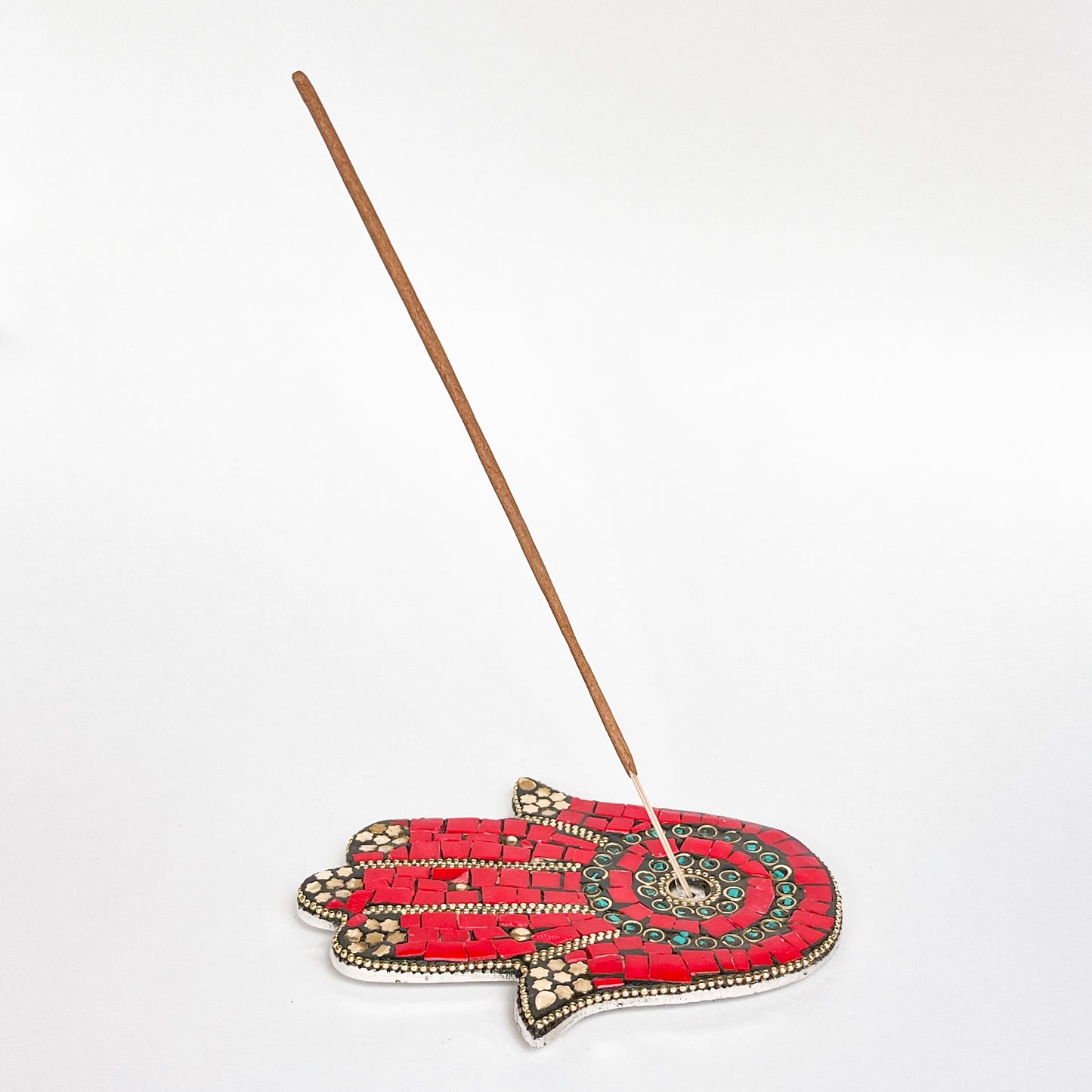 Hamsa Hand - Red - Incense Holder for Sticks and Cones