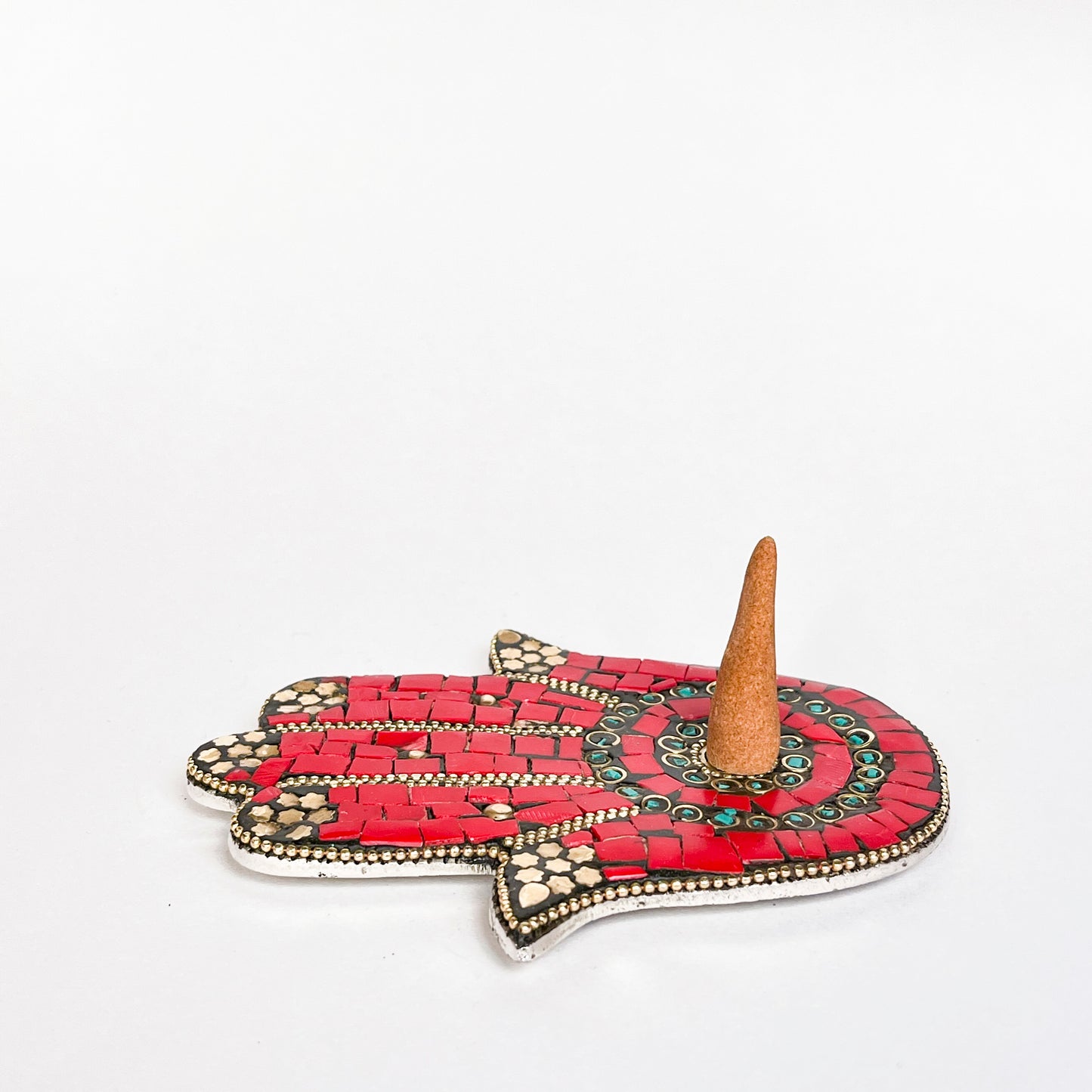 Hamsa Hand - Red - Incense Holder for Sticks and Cones
