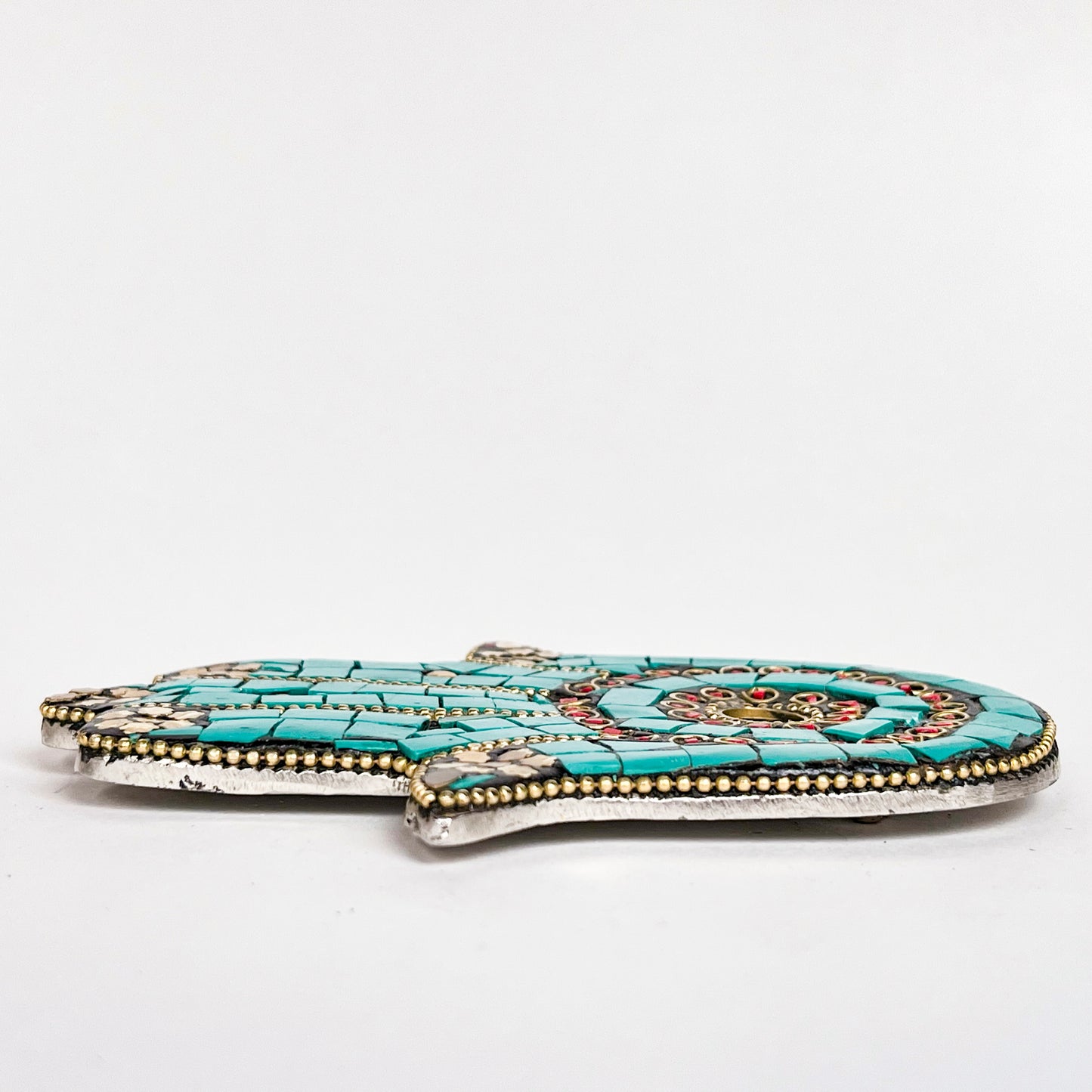 Hamsa Hand - Turquoise - Incense Holder for Sticks and Cones
