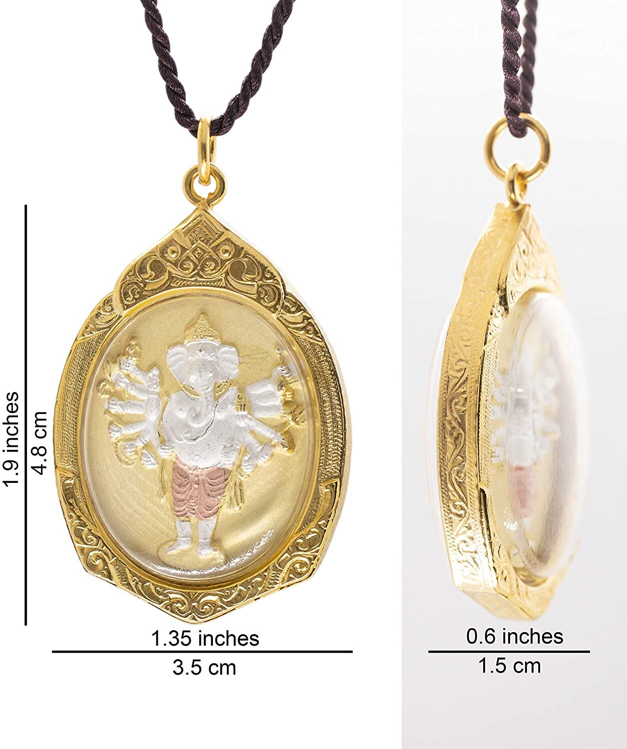 Artschatz - Vira Ganesh - Sixteen-Armed - hand painted Pendant