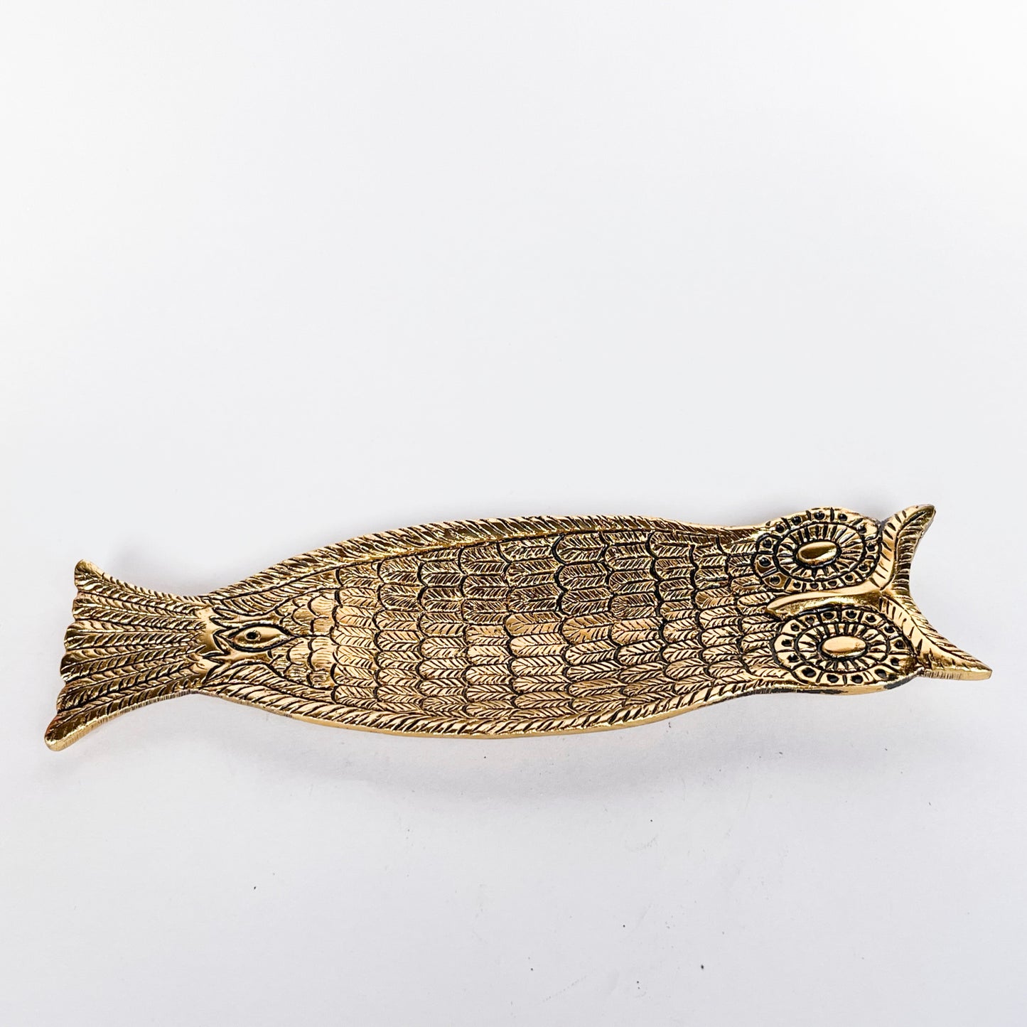 Owl Incense Holder - Gold - Long