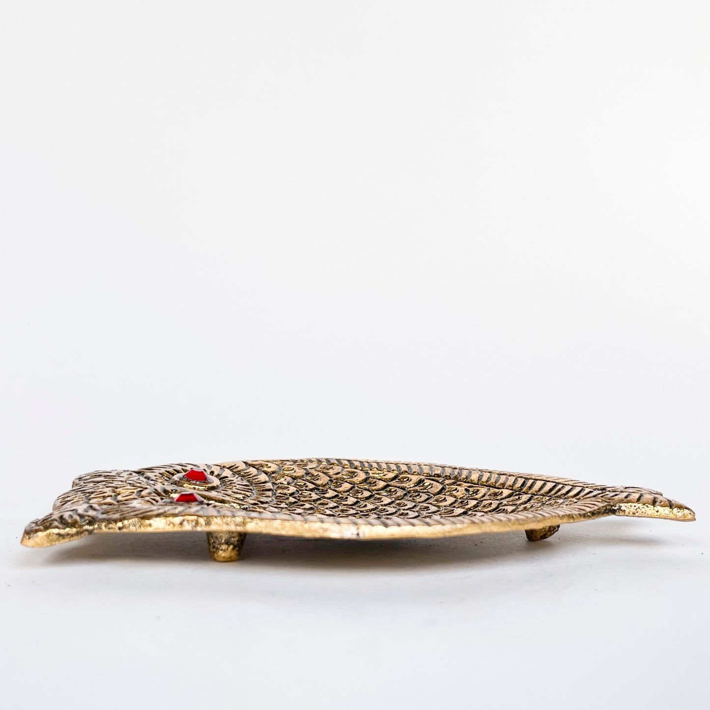 Owl Incense Holder - Gold with Red Eyes