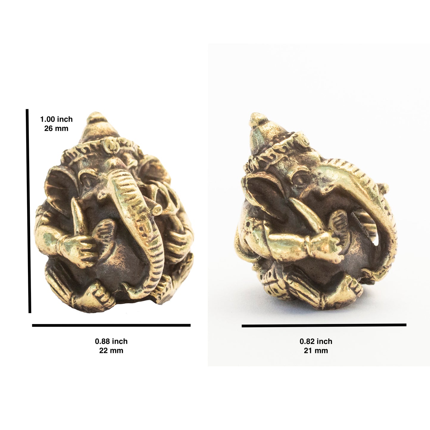 Pocket Ganesh Brass Statuette