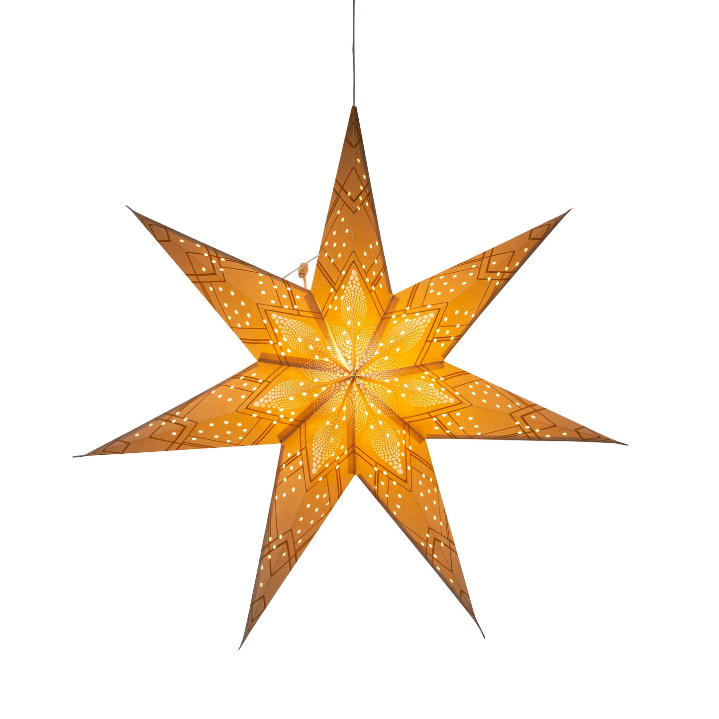 Poinsettia 7 Point 24" Gold with Glitter