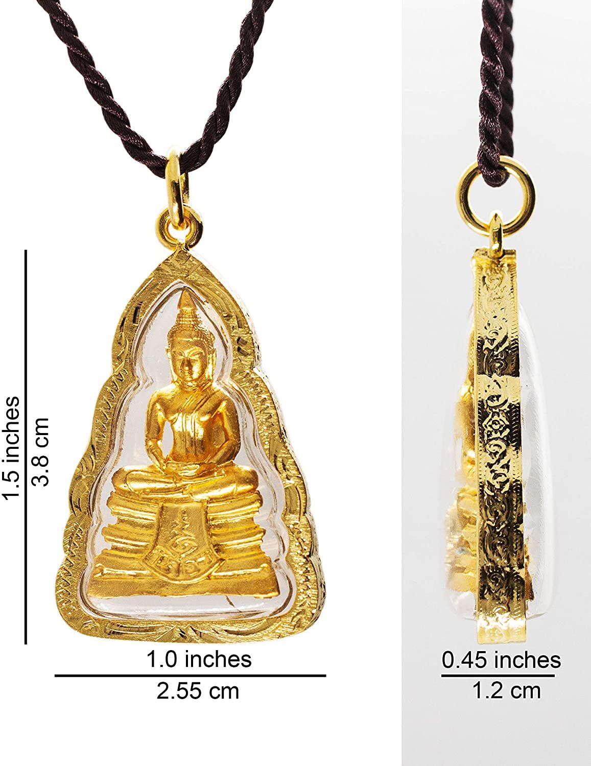 Artschatz - Phra LP Sothorn Buddha Dhyana Meditation Mudra Golden Thai Amulet Pendant