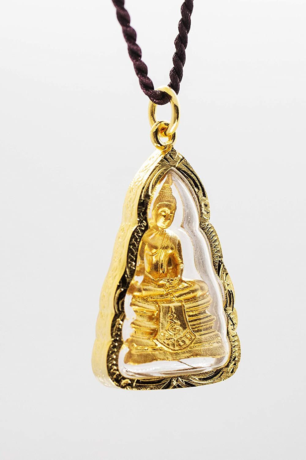 Artschatz - Phra LP Sothorn Buddha Dhyana Meditation Mudra Golden Thai Amulet Pendant