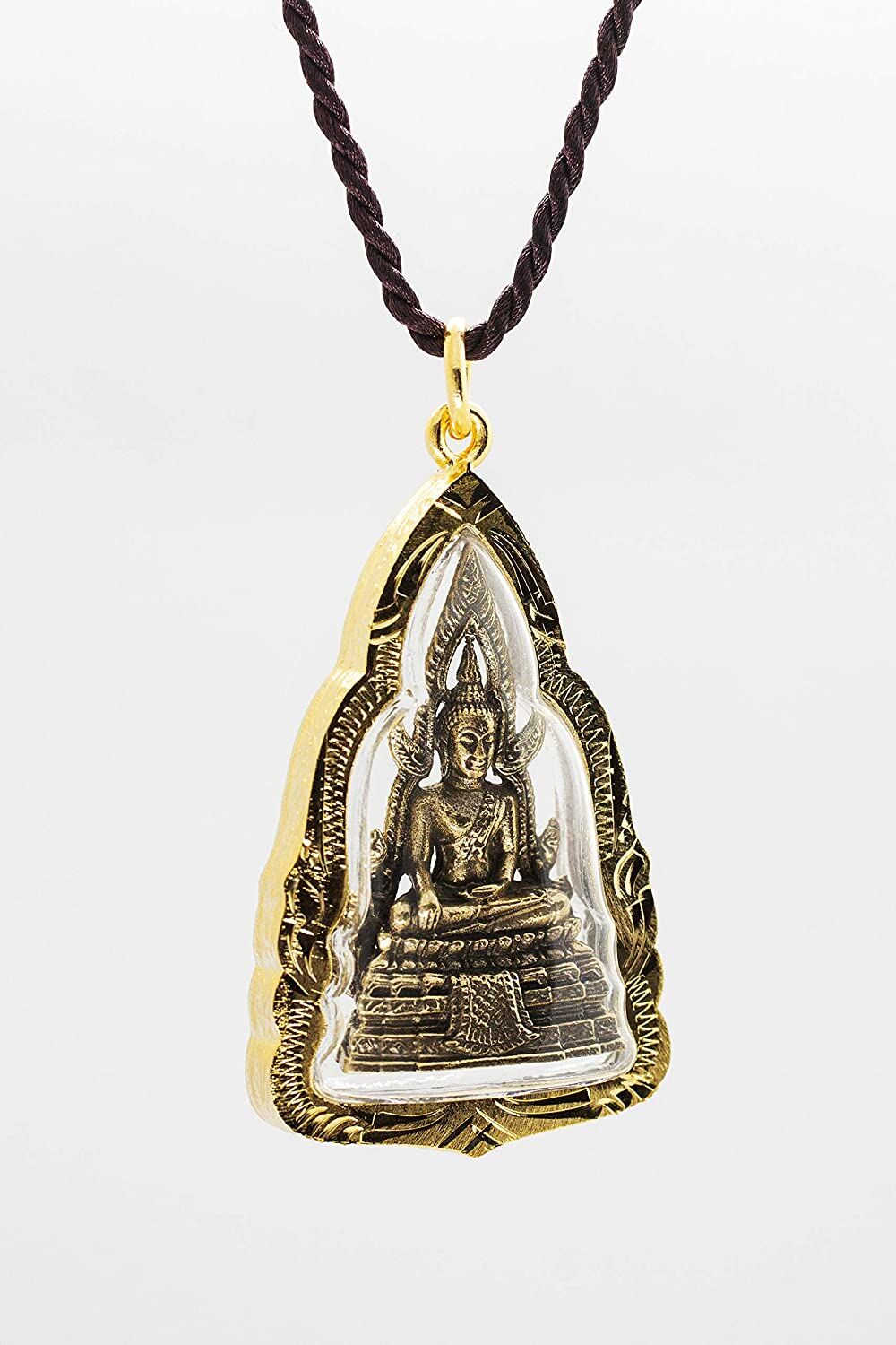 Artschatz - Phra Phuttha Chinnarat Buddha Bhumisparsha mudra Earth-Touching Golden Thai Amulet Pendant