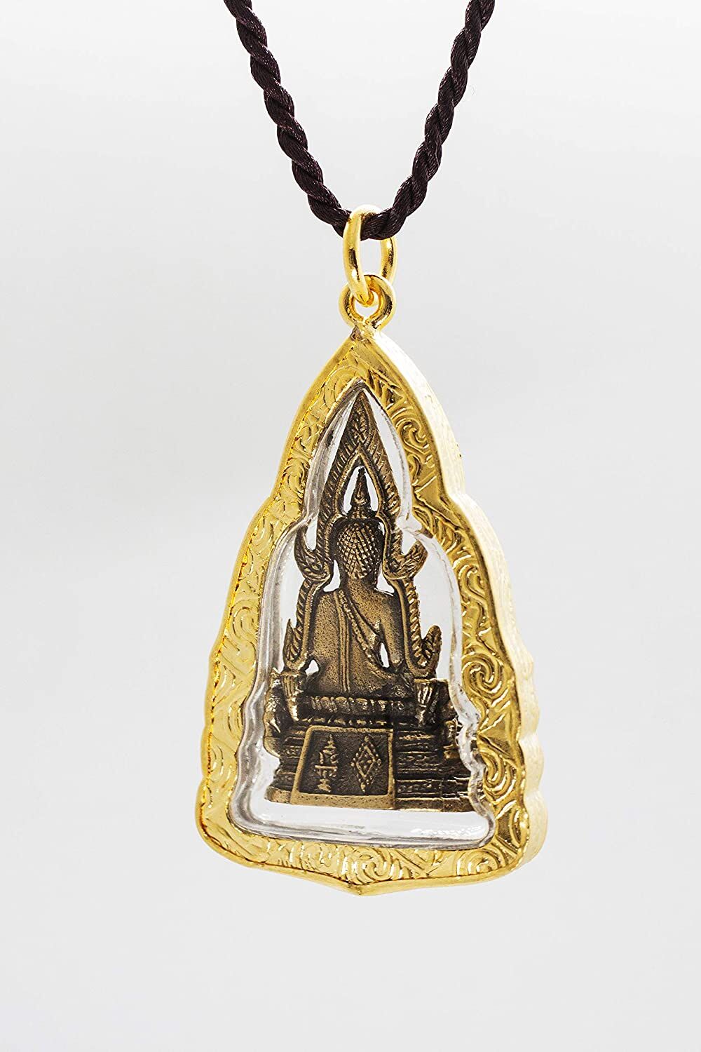 Artschatz - Phra Phuttha Chinnarat Buddha Bhumisparsha mudra Earth-Touching Golden Thai Amulet Pendant