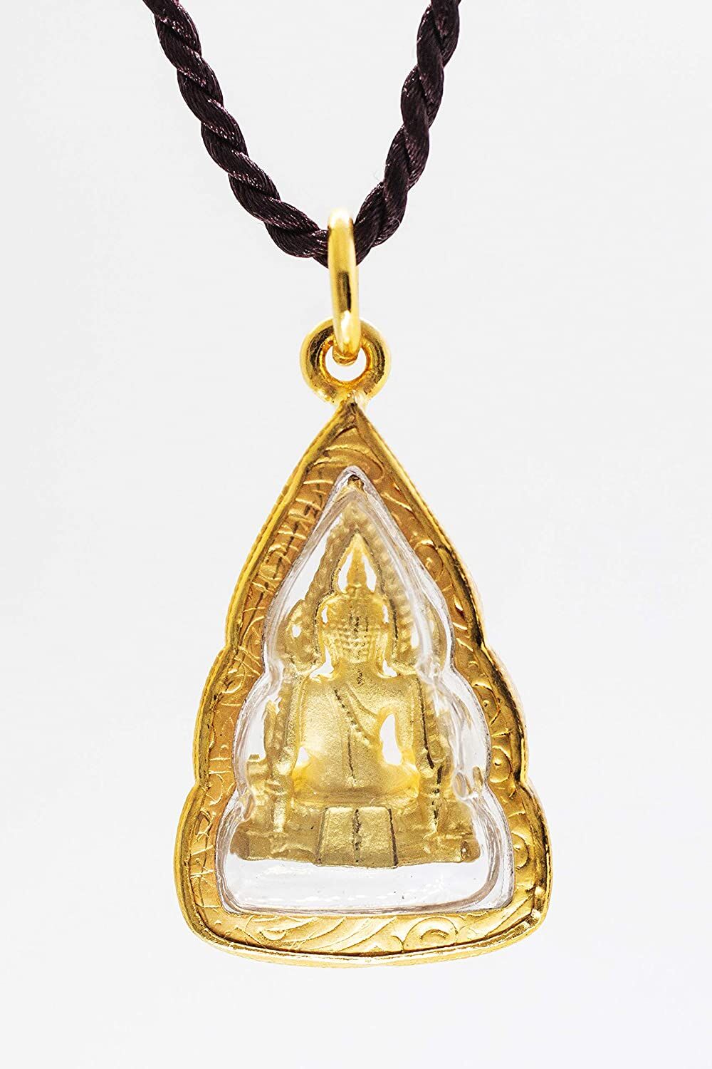 Artschatz - Phra Phuttha Chinnarat Buddha Bhumisparsha mudra Earth-Touching Golden Thai Amulet Pendant