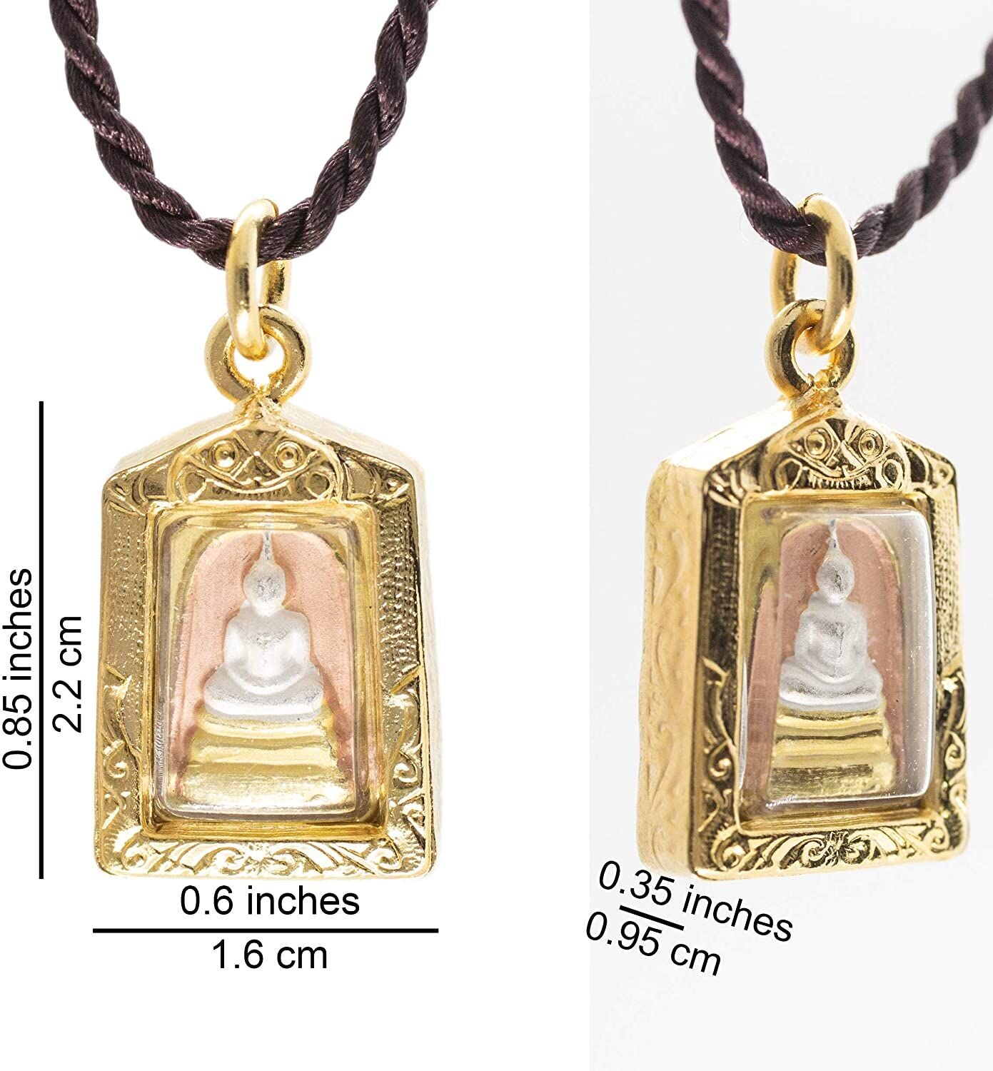 Artschatz - phra somdej buddha fortune good luck golden thai amulet pendant
