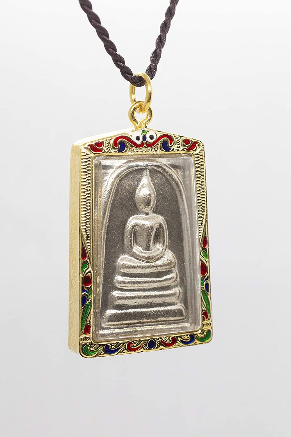 Artschatz - Phra Somdej Buddha with Chinnabanchon Katha Golden Thai Amulet Pendant