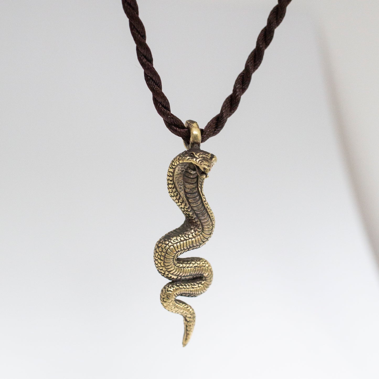 Snake Serpant Naga Pendant Brass Necklace