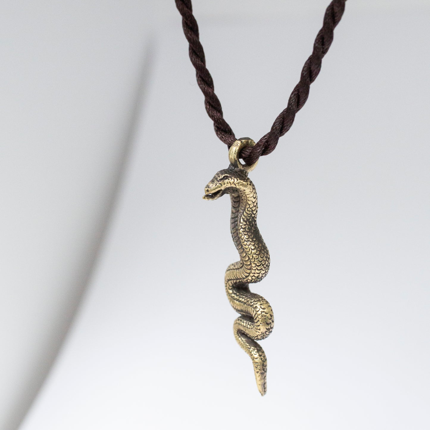 Snake Serpant Naga Pendant Brass Necklace