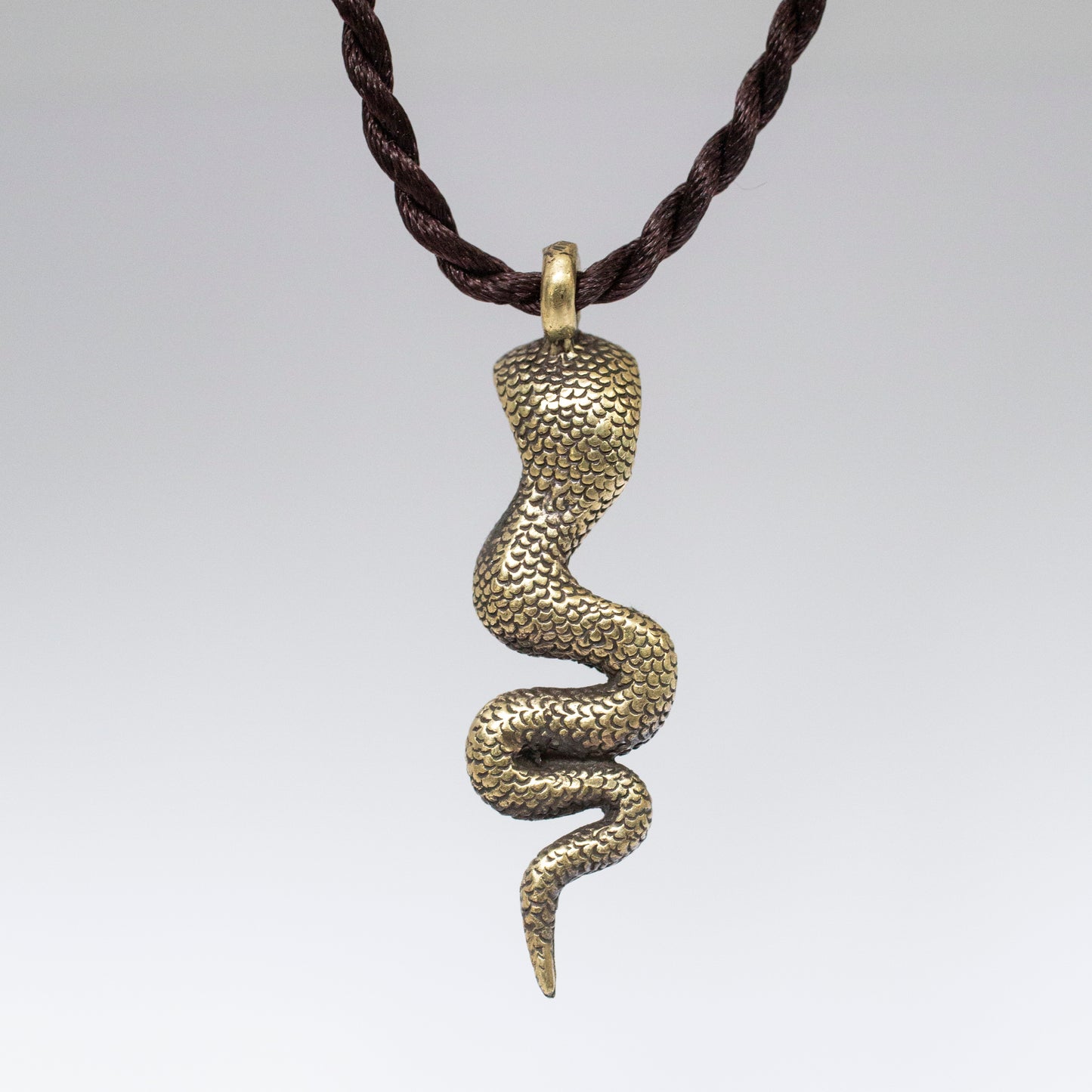 Snake Serpant Naga Pendant Brass Necklace