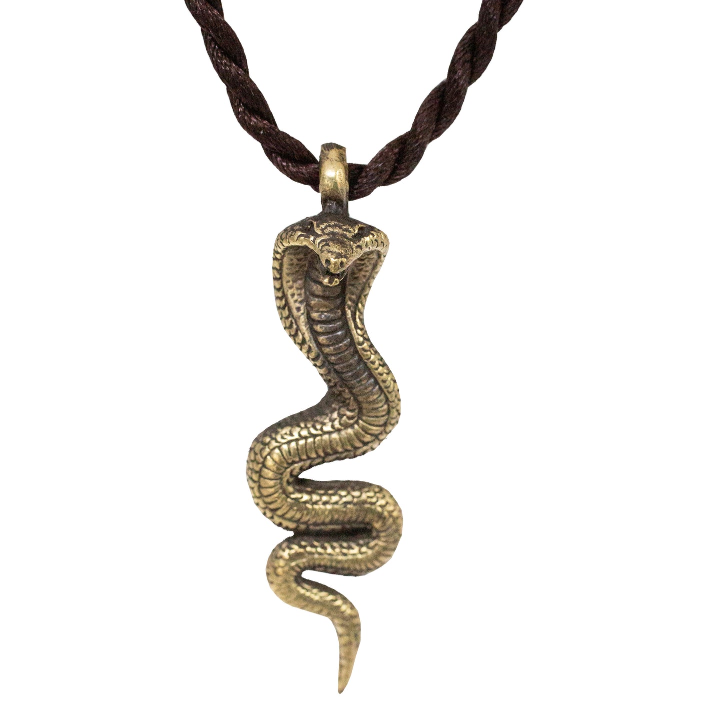 Snake Serpant Naga Pendant Brass Necklace