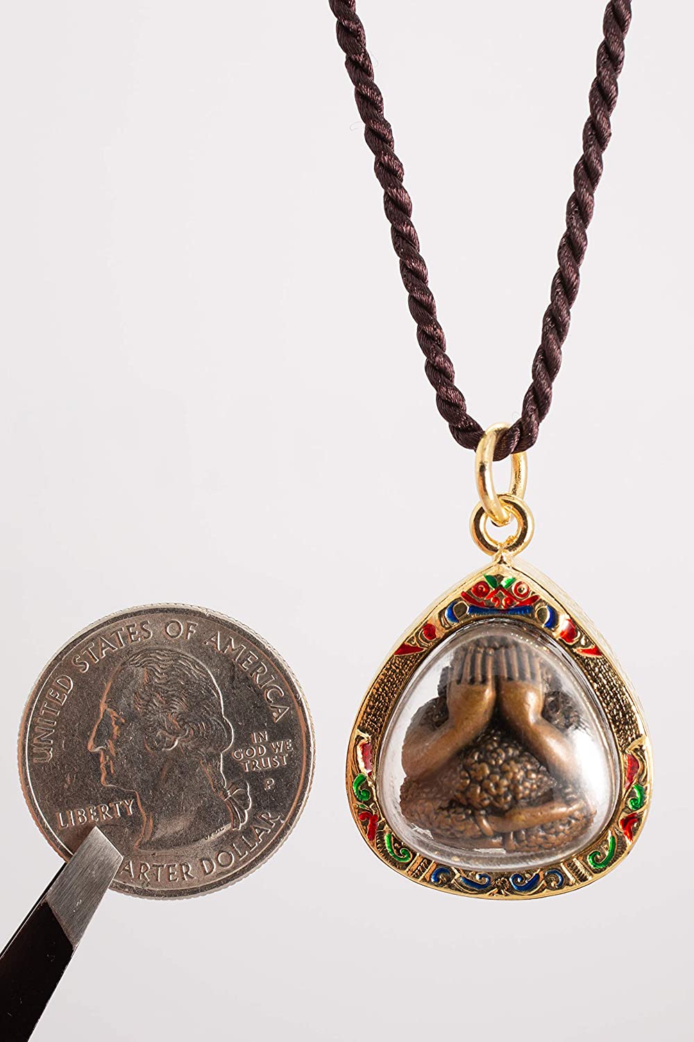 Artschatz - The Weeping Buddha Golden Amulet Thai Buddha Amulet Pendant