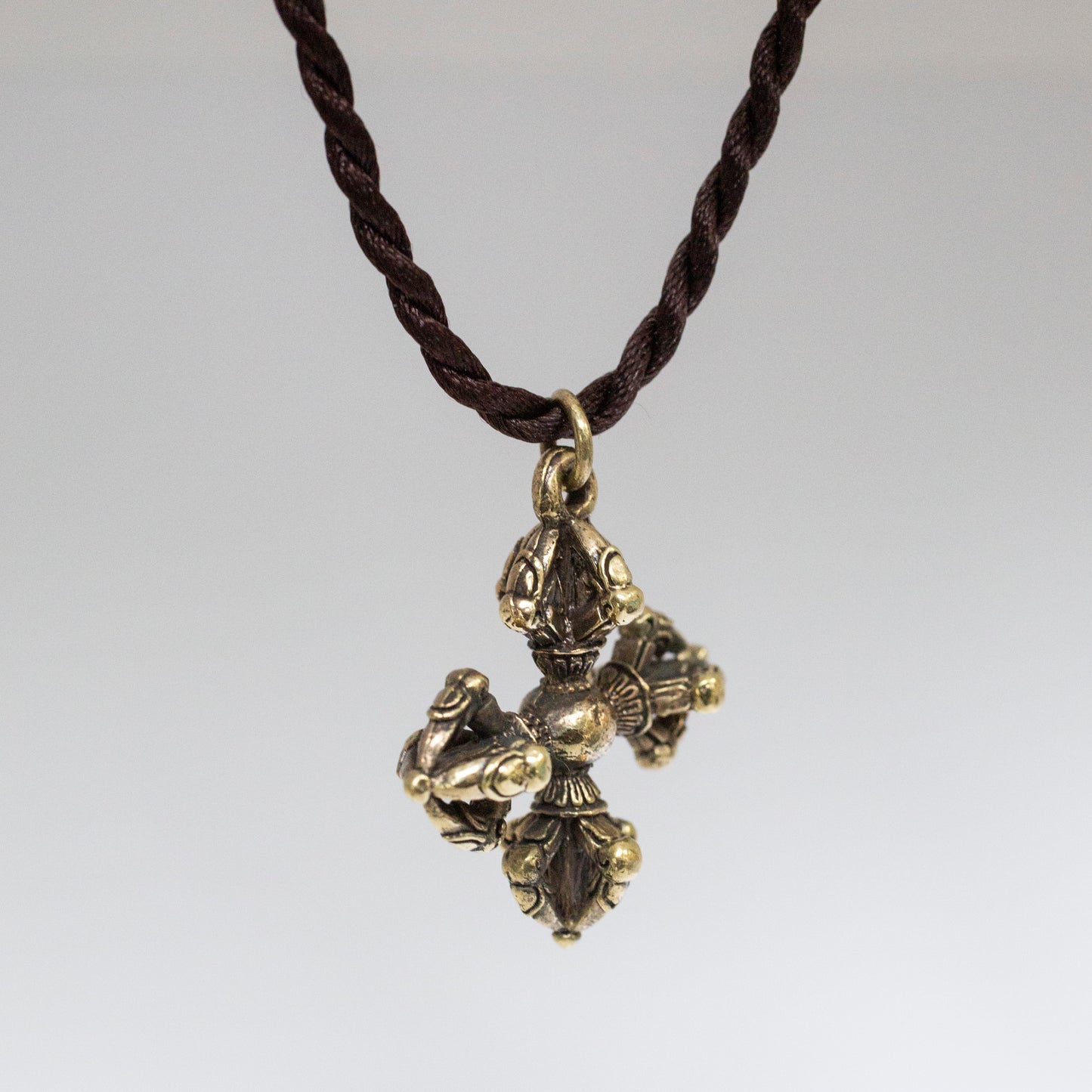 Double Dorje Vajra *Small* Brass Pendant Necklace