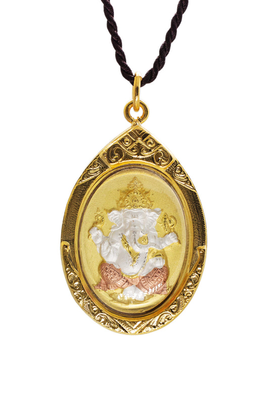 Artschatz - Ganesh - Om Symbol in Lotus Flower hand painted