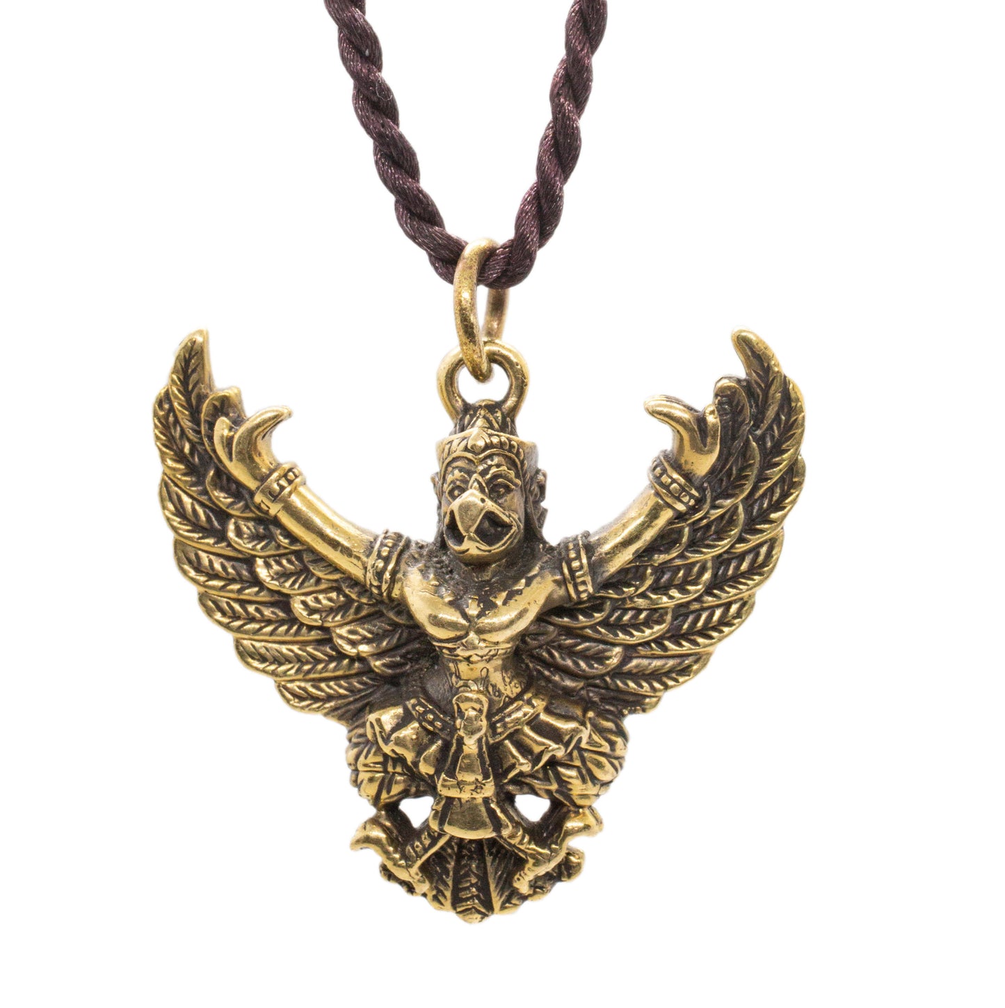 Artschatz - Golden Amulet Garuda. Khagesvara, Vahana of Vishnu, Suparna, Thai Buddha Pendant