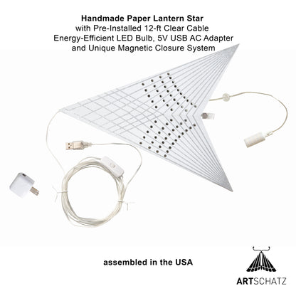 Art Deco 5 Point 24" White / Silver