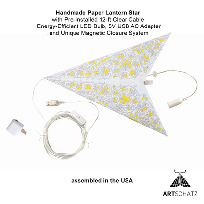 Cathedral 5 Pointer 24" white/ yellow with white tissue inlay